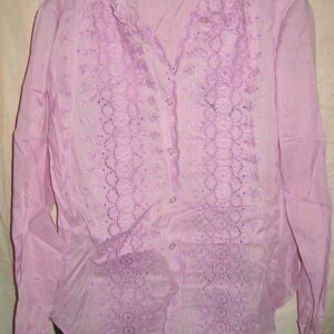 Vintage Laura May Lavender Lace Embroidered Blouse NOS