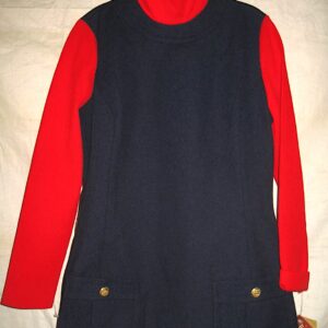 Vintage Butte Knit Navy Blue Mod Mini Dress NOS