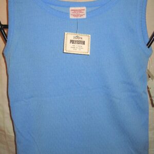 1970s Textured Powder Blue Vintage Tank Top NOS