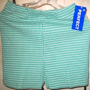 Perfect Green & White Optical Pattern Vintage Go-Go Shorts