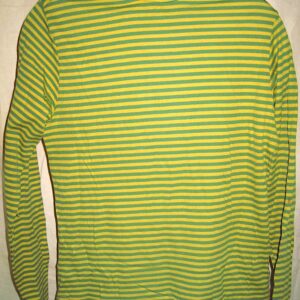 Lady Gordon Classic Yellow Green Stripes Rolled Neck Blouse