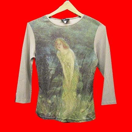 Candice Candice tan with sparkled Fairy picture long sleeve blouse