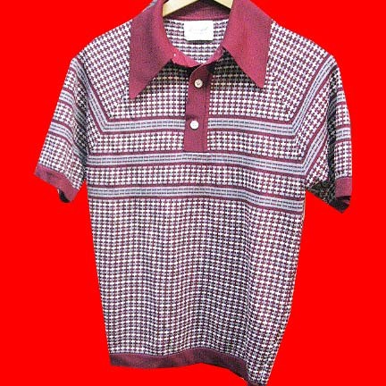 Donegal Colseta Silver and White connected block print with Raspberry color collar and trim short sleeve shirt