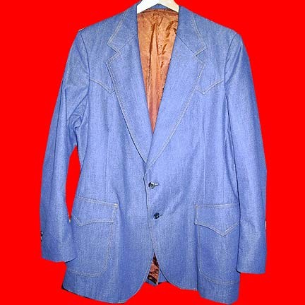 Lee double wide lapel with Orange edge stitching large waist pockets 70's jacket dress jacket