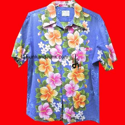 Uimaikai Blue with multi color Flowers Hawaiian shirt
