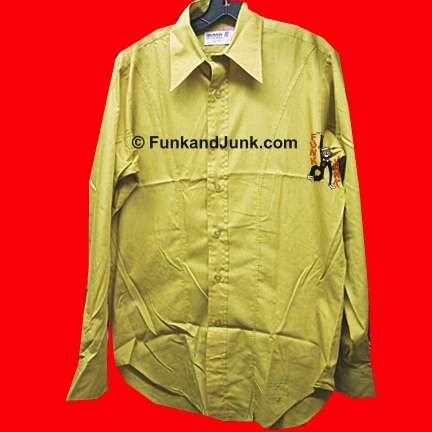 Mach II Gold 70's long sleeve with curved inward European fit look line accent long sleeve Shirt