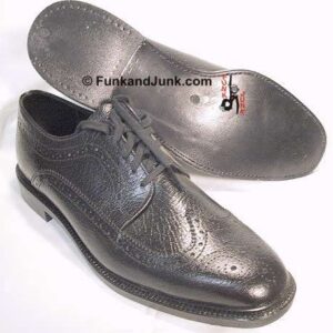 Sandy McGee 1970's Black Heavy Wingtips Shoes