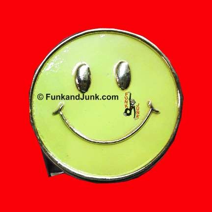 Belt Buckle Happy Face Yellow Metal