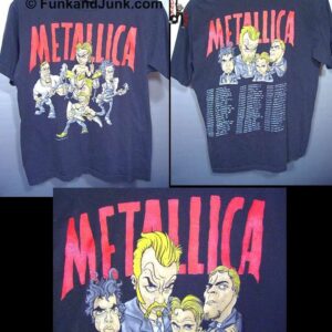 Metallica Band Caricatures 1996 with 7 Concert Tour T shirt