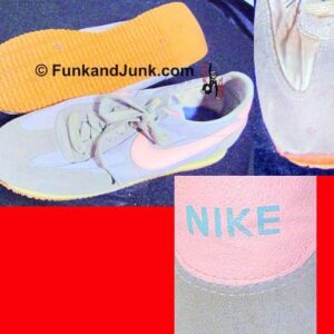 Vintage Lady Oceania Gray with Pink Swoosh side Straight letter back Nike Sneakers