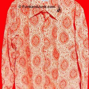 Jay Bee Togs White with Red Flower filled Medallions among other Flowers on Stems Long Sleeve Shirt