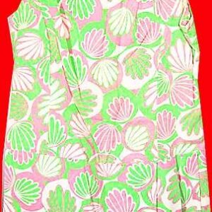 DonnKenny Pink and Green Clamshells in Circles with Coolats with Shorts Bottom Halter Dress