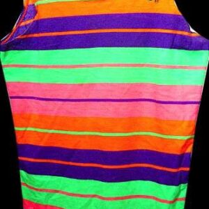 Cole of California Juniors Neon Pink Green and Orange with Purple 1960's Tank Top