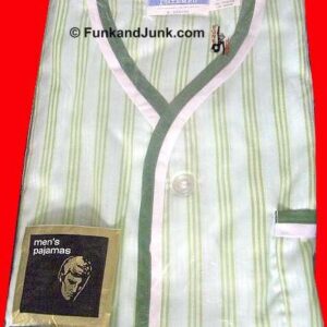 Nitempo Deadstock Light Green with Dark Green Vertical Stripes and Banding Pajamas with Package