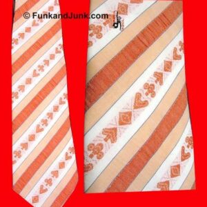 Towncraft Orange Peach and White Diagonal with Card Suits Tie