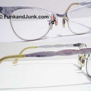 Artcraft Striated Aluminum Half Frame Eyeglasses
