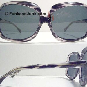 Italian Silver and Black Marbled Wedge Shaped Sunglasses
