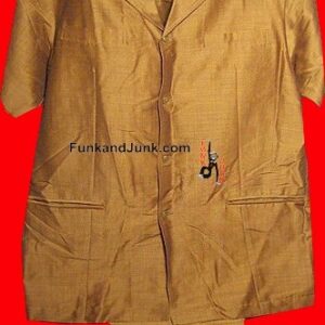 International Fashions Bangkok Custom Made Gold Sharkskin Short Sleeve Leisure Suit