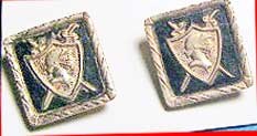 Swords and Shield Heraldry on Black Background 1940's or 1950's Cufflinks