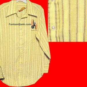 King's Road Comfort Shirt Tan & Yellow Vertical with Dotted Brown Threading Men's Long Sleeve Shirt