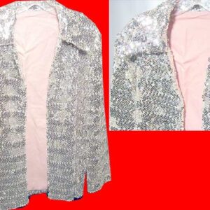 Fantastic Silver Sequined Lined Unisex Disco or Elvis Jacket