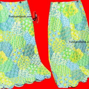 Meadowbank for Talbot's Quilted Mod Flower Design Full Length Quilted Skirt with Petal Rounded Bottom Hem