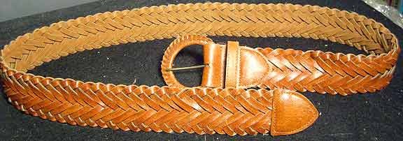 Thick Braided Faux Leather 1970's Belt
