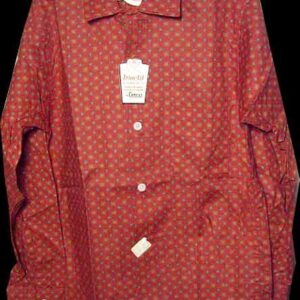 Campus Trim Fit Deep Ruby with Green & Gold with Red Trim Crosses in Boxes Boy's Long Sleeve Deadstock Shirt