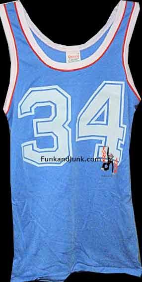Campus Expressions Blue with Red & White Trim No. 34 Deadstock Basketball Sleeveless Shirt