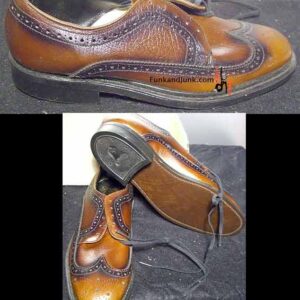 Sandy McGee Deadstock Fantastic Brown with Black line Highlight Men's Leather Wing Tip Shoes