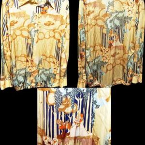 Huk a Poo Prince (Lancelot?) with Horse by Lake Full Print 70's Long Sleeve