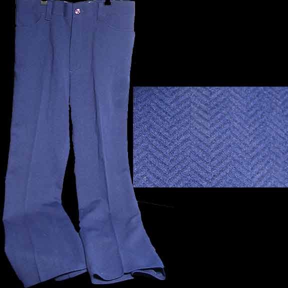 Lee Leesures Blue with Subtle Black Zig Zag Slight Flare leg Pants