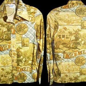 Shirt Accent Wild West Stagecoach Robbery Gunfights etc. Scenic Long Sleeve Blouse