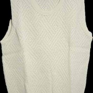 Campus Orlon White Open Diamond Weave Pattern Vest Top Deadstock