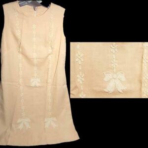 Joe Daniel Peach with Ornately Hand Applied Flowers and Bows Sleeveless Dress