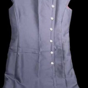 Adele Simpson Original Navy Blue Bow Neck Full Rhinestone Button Front Lined Dress