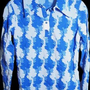 Lady Manhattan Ink Flowing in Water Long Sleeve Blouse