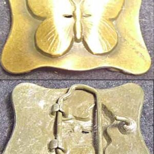 Butterfly Raised Center Metal Belt Buckle Deadstock