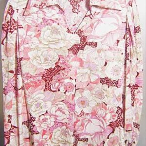 Pink and Purple Tone Overgrown Garden Long Sleeve Blouse