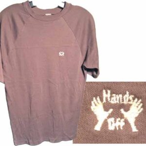 Hands Off Brown T shirt with Logo on Chest
