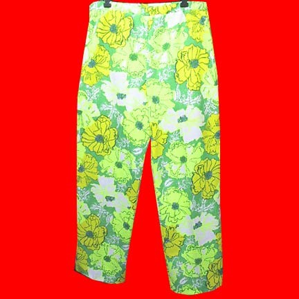Lilly Pulitzer multiple color Green and Yellow neon flower stretch waist slacks