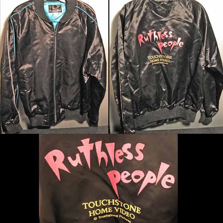 Ruthless People 1986 Bette Midler Satine Embroidered Zipper Crew Jacket