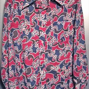 Zayre Multicolor Berries on Branches 1970's Long Sleeve Shirt