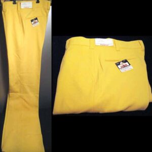 Campus " Tropical Yellow " Deadstock Subtle Hatch Pattern Men's 1970's Pants