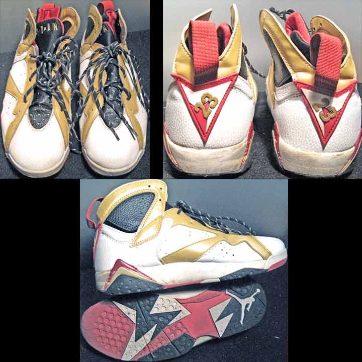 Nike Air 2002 Jordan VII ( 7 ) Jumpman Gold on White Mid with Ankle Sneakers