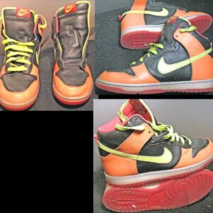 Nike 2007 Fantastic Neon Green and Orange on Black Mid with Ankle Sneakers