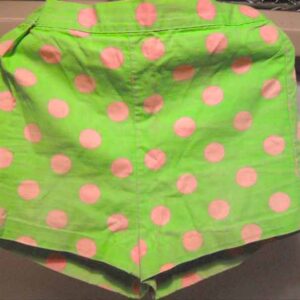 Bright Green with Pink Polka Dots Girl's Elastic waist back Shorts
