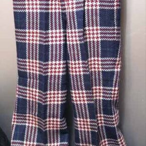 Youth Park Double Knit look Acrylic Blue with Large White & Smaller Green Patterned Lines Flared Kid's Pants
