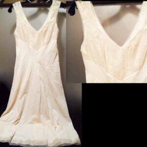 Vanity Fair Sheer Over Lace Bust Full Length Nightgown Slip