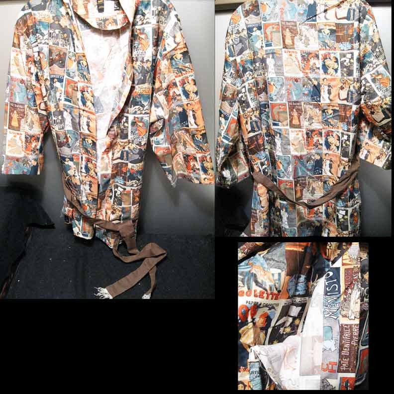 JC Penney French Posters Lightweight Smock Robe with Sash